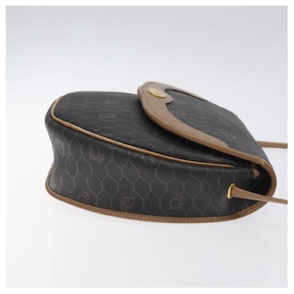 Vintage Christian Dior Honeycomb Canvas & Leather Flap Crossbody Bag - Picture 4 of 13